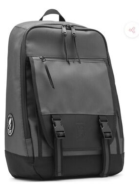Men's Gray Utility Backpack with Front Buckles